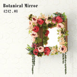 壁掛け鏡 造花 インテリアパネル | Botanical mirror4242 01