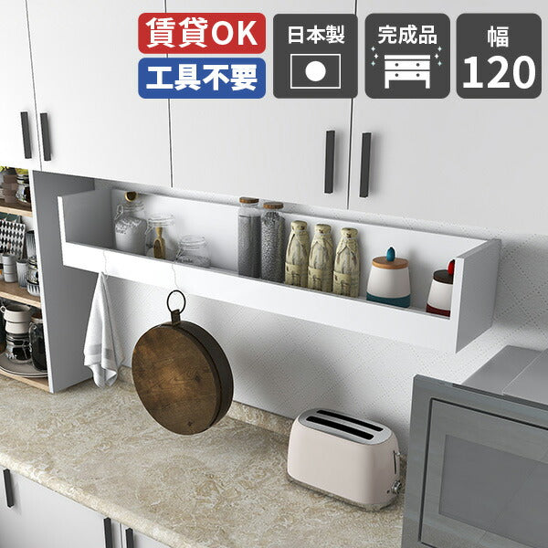 壁掛けシェルフ 本棚 浮かせる収納 奥行21cm｜WallBox7-ST C-1200 nail