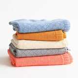 ブランケット ニット | moc knit diamond blanket Caramel アイボリー