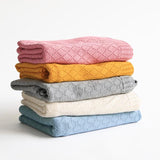 ブランケット ひざ掛け | moc knit diamond blanket Gummy アイボリー