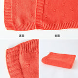 ニットブランケット 膝掛け コットン