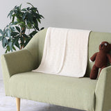 ニットブランケット 膝掛け コットン