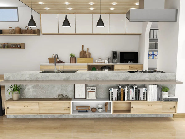 収納家具をレイアウトしたキッチン