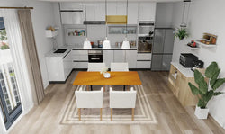 壁付けキッチンでも素敵に。空間を広く使えておしゃれに見せるレイアウトの工夫