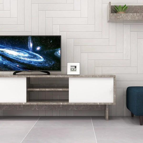 テレビ台　オーダー品　グレー ステンレス天板 テレビ台 幅150cm 日本製 完成品 大川家具 脚付き【超