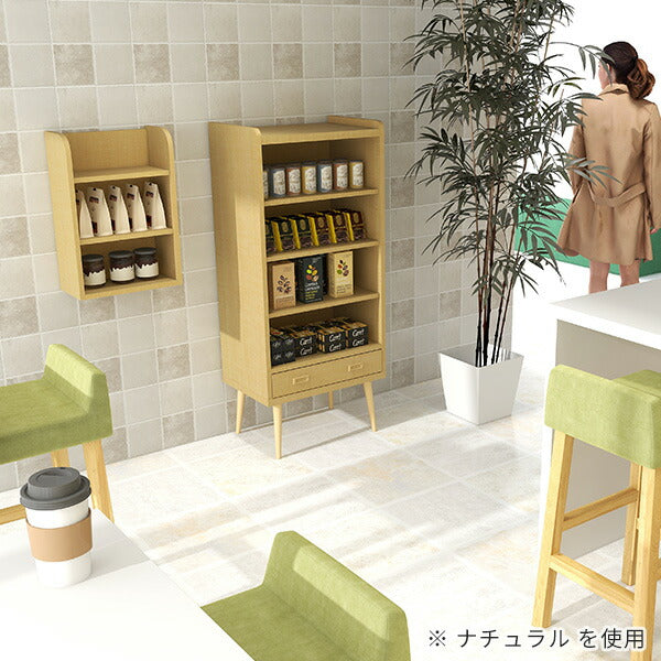 本棚 ディスプレイラック 飾り棚｜aster 600Hラック 木目