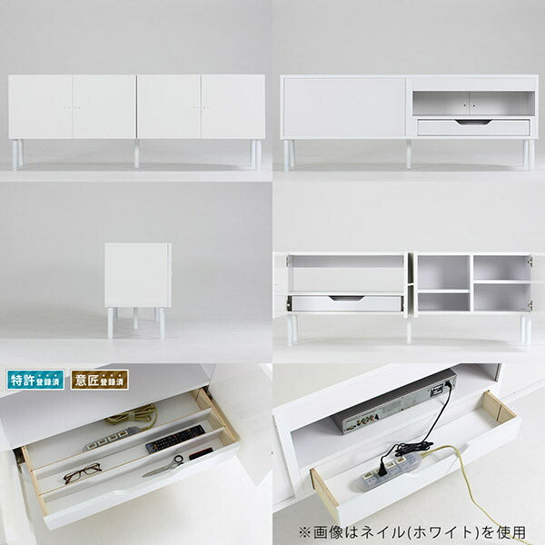 テレビボード 160 ホワイト｜nail 160LTV｜0000a08779