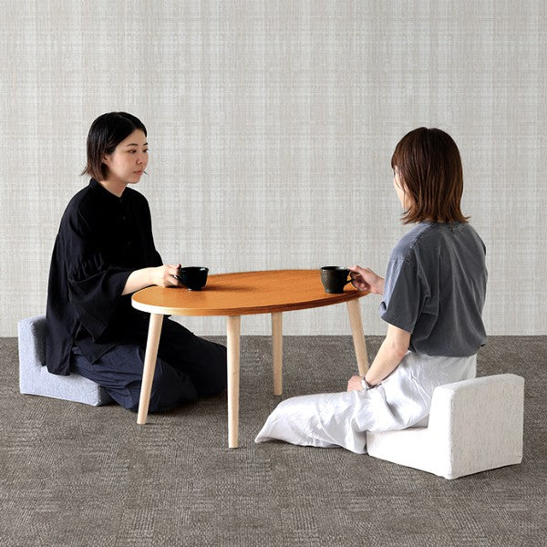 ローテーブル 楕円形 木製