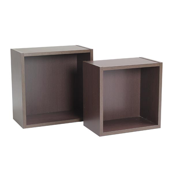 ウォールシェルフ 正方形 セット｜WallBox7 A 木目 【SET