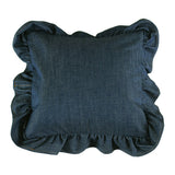デニムクッション かわいい 日本製 | interior cushion frill three 45Fデニム【カバーのみ】