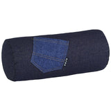 インテリアクッション 筒形 枕 | interior cushion bolster pocket 18R×40 中綿付き デニム生地