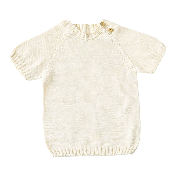 サマーニット ワンピース ベビー | moc Side button short sleeved pullover 70 Gummy