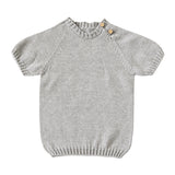 サマーニット ワンピース ベビー | moc Side button short sleeved pullover 70 Gummy