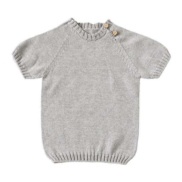 サマーニット ワンピース ベビー | moc Side button short sleeved pullover 70 Gummy