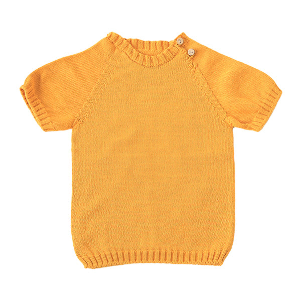 サマーニット ワンピース ベビー | moc Side button short sleeved pullover 70 Gummy