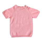 サマーニット ワンピース ベビー | moc Side button short sleeved pullover 70 Gummy