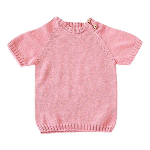サマーニット ワンピース ベビー | moc Side button short sleeved pullover 70 Gummy
