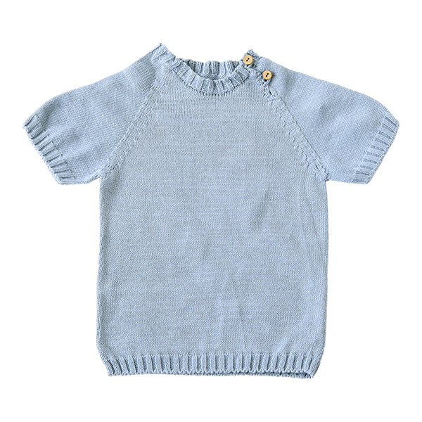 サマーニット ワンピース ベビー | moc Side button short sleeved pullover 70 Gummy