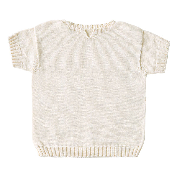 サマーニット ベビー 半袖 | moc Front slit short sleeved pullover 70 Gummy