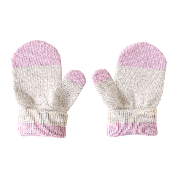 ニット手袋 ミトン ベビー | moc Mitten glove bicolor Biscuit アイボリー×グレー