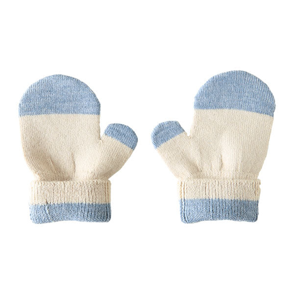 手袋 ニットミトン 防寒 | moc Mitten glove bicolor Caramel アイボリー×グレー