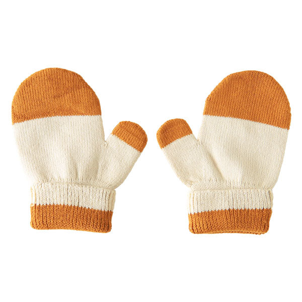 キッズミトン コットン 手袋 | moc Mitten glove bicolor Donut アイボリー×グレー