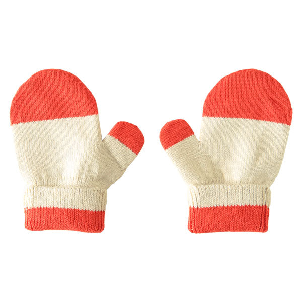 キッズミトン コットン 手袋 | moc Mitten glove bicolor Donut アイボリー×グレー