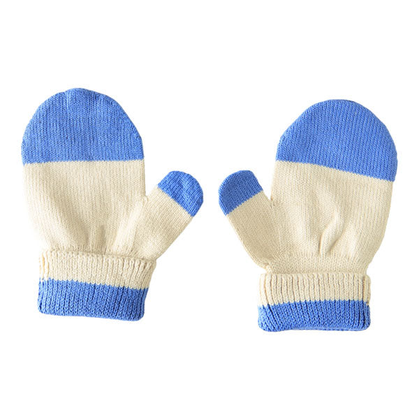 キッズミトン コットン 手袋 | moc Mitten glove bicolor Donut アイボリー×グレー