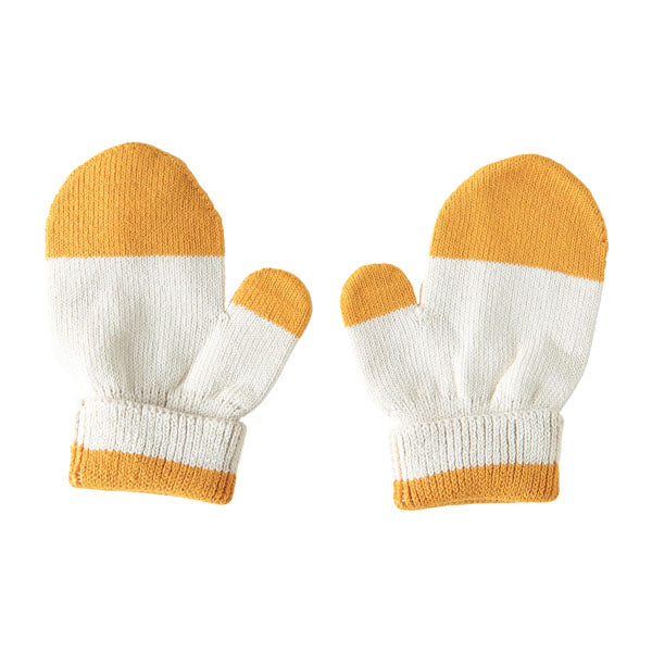 ベビーミトン ニット オーガニックコットン | moc Mitten glove bicolor Gummy アイボリー×ライトグレー