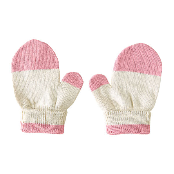 ベビーミトン ニット オーガニックコットン | moc Mitten glove bicolor Gummy アイボリー×ライトグレー