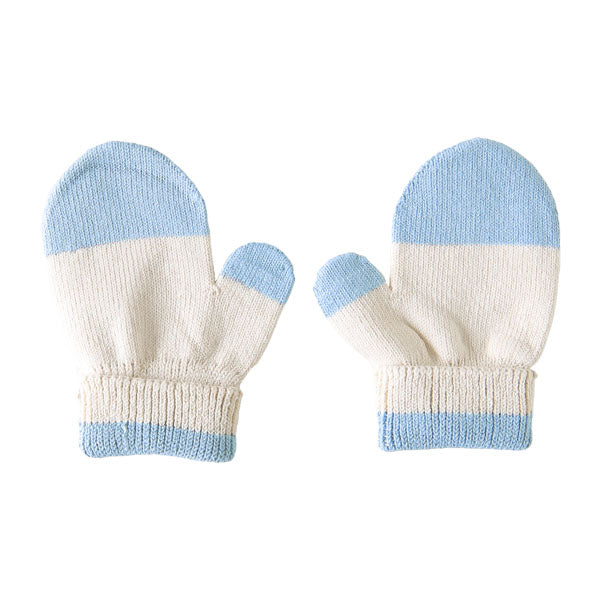 ベビーミトン ニット オーガニックコットン | moc Mitten glove bicolor Gummy アイボリー×ライトグレー
