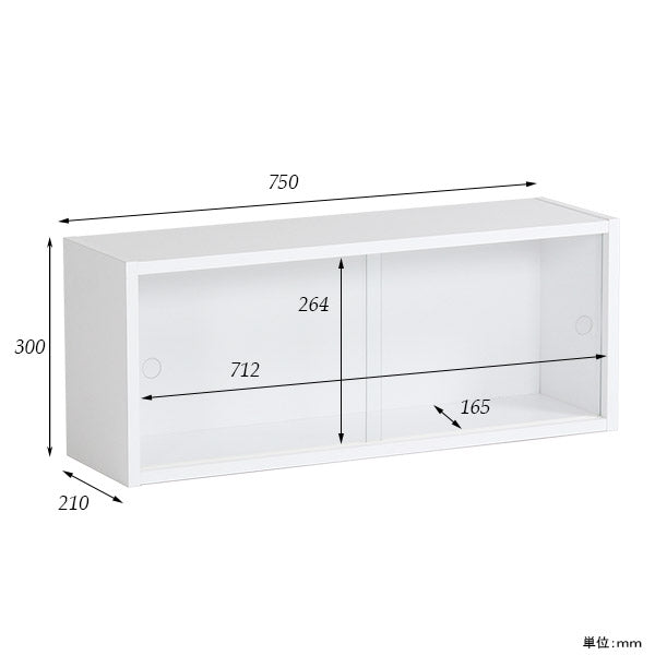 WallBox7 B-750 Glass 木目 | ウォールシェルフ 長方形