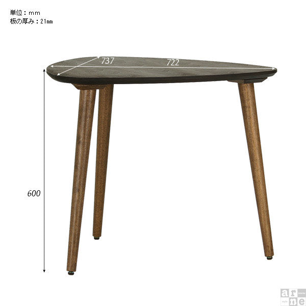 glande-V 750×750三角HT | テーブル 木製 コーヒーテーブル