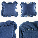 デニムクッション かわいい 日本製 | interior cushion frill three 45Fデニム【カバーのみ】