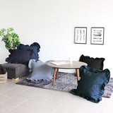 interior cushion frill three 60F デニム生地 | デニムクッション インテリア カフェ