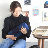 インテリアクッション 筒形 デニム | interior cushion bolster pocket 15R×30 中綿付き デニム生地