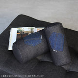 interior cushion bolster pocket 15R×30 中綿付き デニム生地 | インテリアクッション 筒形 デニム