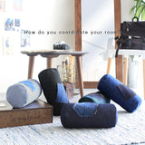 インテリアクッション 筒形 デニム | interior cushion bolster pocket 15R×30 中綿付き デニム生地