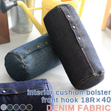 インテリアクッション 筒形 枕 | interior cushion bolster front hook 18R×40 中綿付き デニム生地