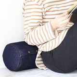 インテリアクッション 筒形 枕 | interior cushion bolster front hook 18R×40 中綿付き デニム生地