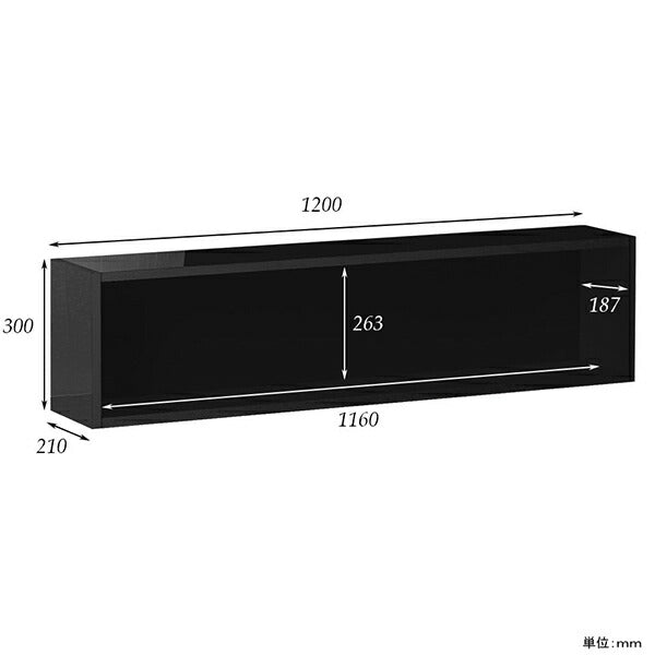 wallbox7 B-1200 black | ウォールシェルフ 長方形