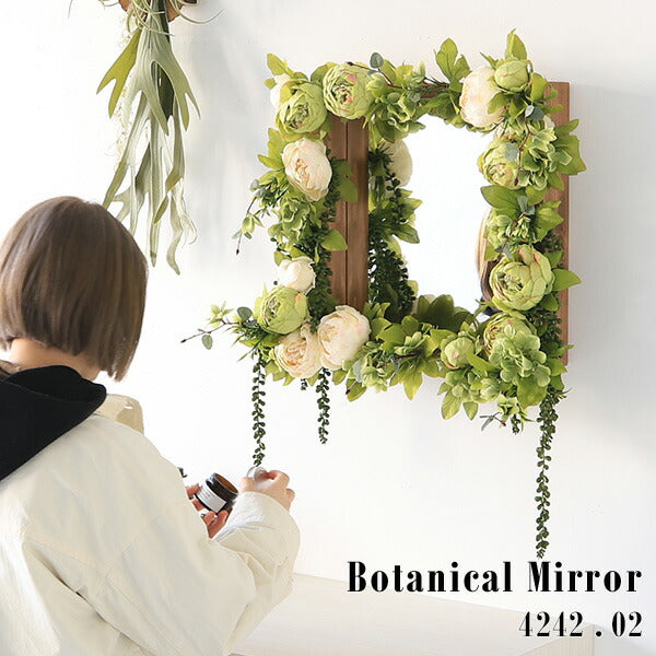 Botanical mirror4242 02 | ウォールミラー 造花 インテリア