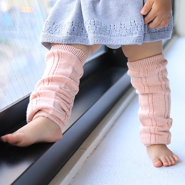 moc Knit leg warmers Cable Btype Cookie | レッグウォーマー ベビー 無縫製