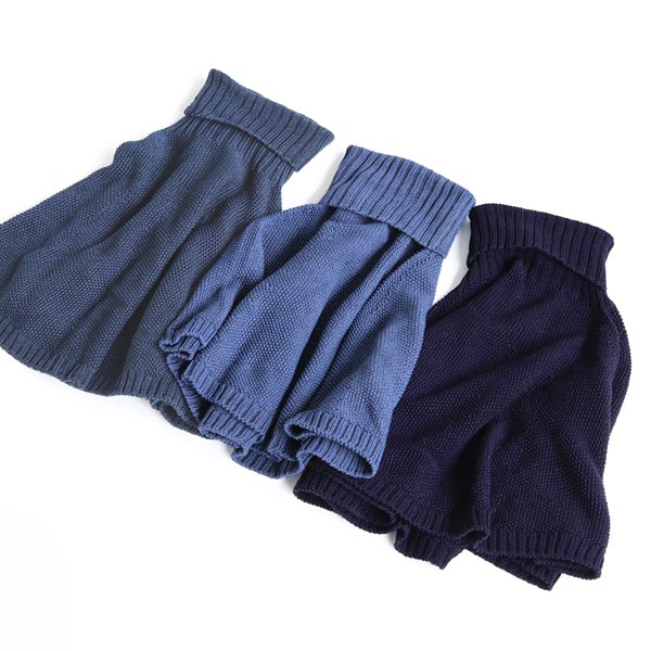 moc Kanoko Turtleneck poncho 80 Denim コバルトインディゴ